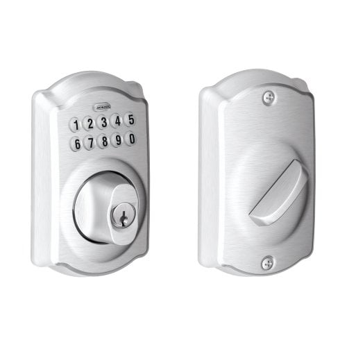 Schlage BE365 CAM 626 Camelot Keypad Deadbolt, Brushed Chrome