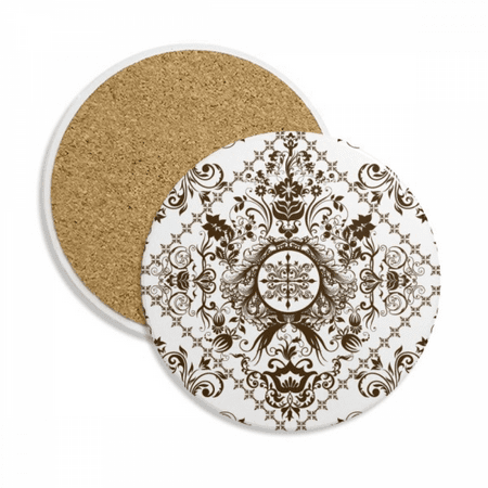 

flower repeat illustration pattern coaster cup mug tabletop protection absorbent stone