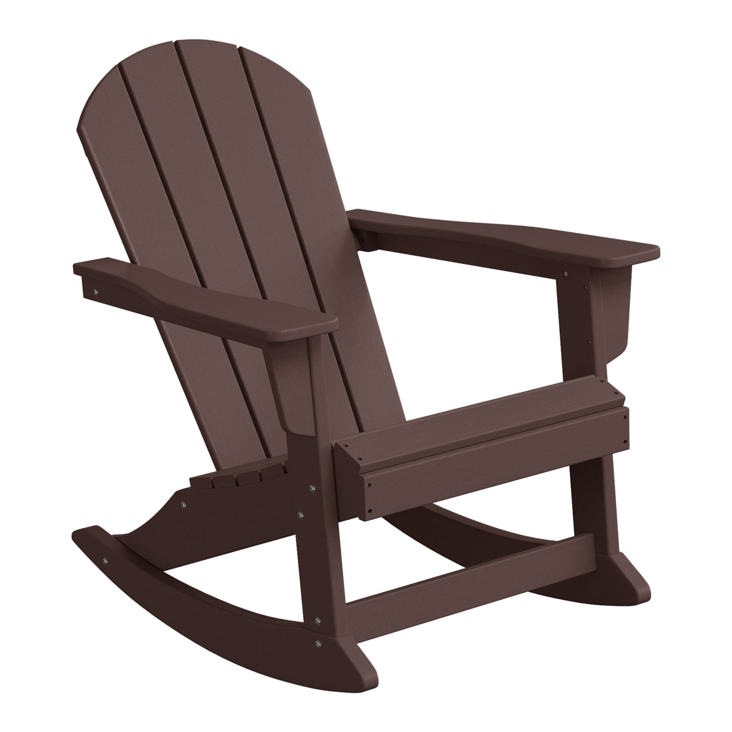 WestinTrends Malibu Outdoor Patio Porch Rocking Adirondack Chair, Dark Brown