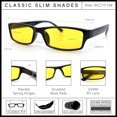 thumbnail image 6 of SA106 Mens Hippie Hustler Color Lens Narrow Rectangular Black Frame Sunglasses Yellow Lens, 6 of 7