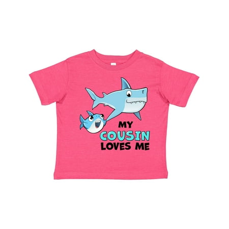 

Inktastic My Cousin Loves Me with Cute Sharks Gift Toddler Boy or Toddler Girl T-Shirt