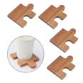 thumbnail image 4 of DOLITY 4 Pcs Wooden Coasters Tea Cup Pad Table Protector Reusable Home Decor Cup Holder Acacia wood, 4 of 7