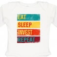 thumbnail image 4 of Inktastic Stock Broker Eat Sleep Invest Repeat Boys or Girls Long Sleeve Baby Bodysuit, 4 of 5