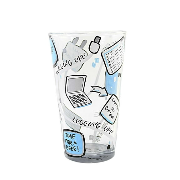 Enesco Lolita Logging Off Pilsner Glass, 5.83 Inch, Multicolor, 16 oz