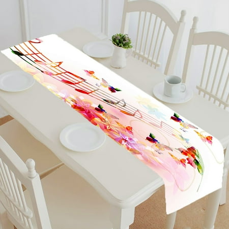 

ABPHQTO Colorful Music Table Runner Placemat Tablecloth For Home Decor 14x72 Inch