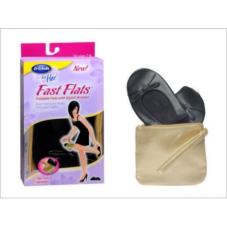 Dr Scholls FAST FLATS Foldable Ballet Flats Size Large (Best Foldable Ballet Flats)