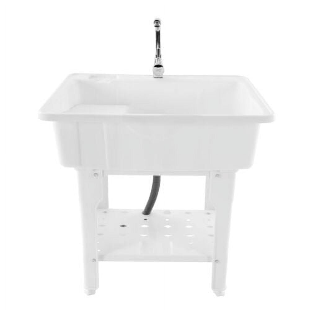 Freestanding Utility Sink Laundry Tub /Floor Mount Wash Bowl Basin Single Faucet