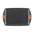 thumbnail image 4 of Rachael Ray Nonstick Bakeware Cookie Pan Set, 4-Piece, Gray with Orange Silicone Grips, 4 of 6