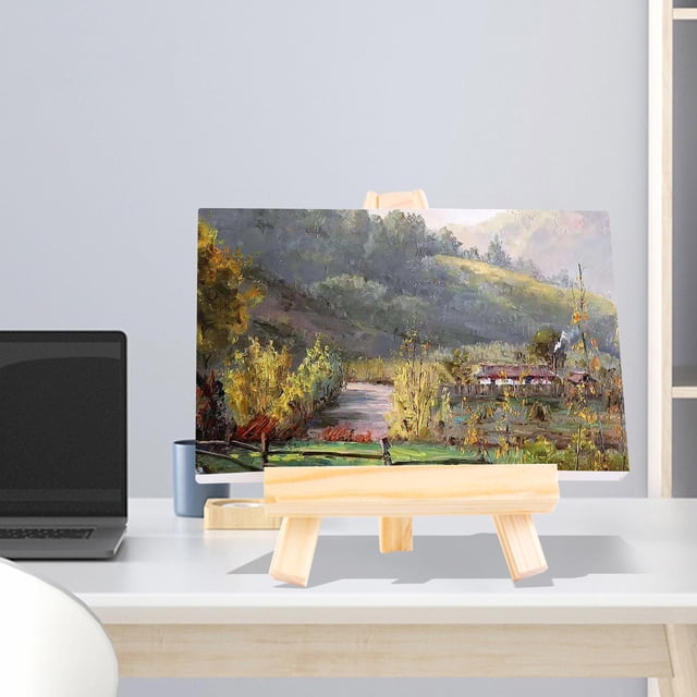 Caballete trípode de madera Mini caballete decoración que muestra pinturas en lienzo suministros de artista soporte de exhibición ligero caballete de 10cmx15cm Macarena Mini caballete de artista