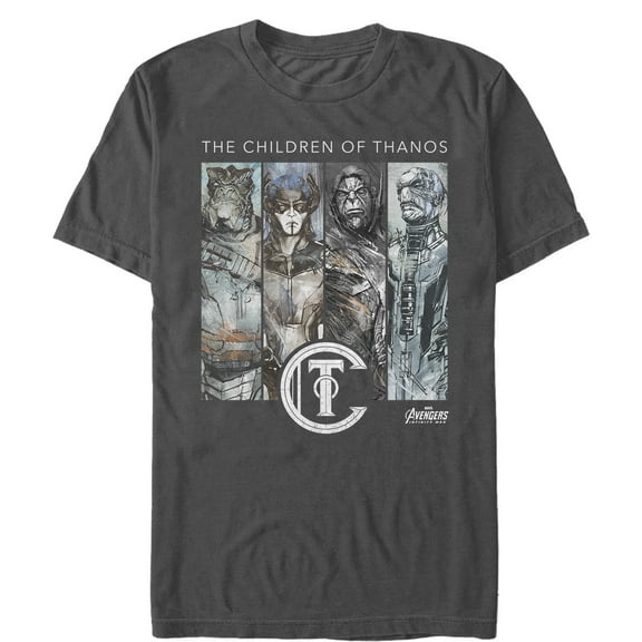 Men's Marvel Avengers: Avengers: Infinity War Children of Thanos Panels Graphic Tee Charcoal Medium