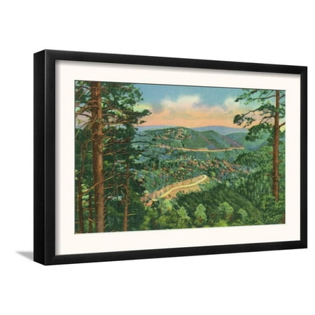 New Mexico, View of the Black Range Hwy between Hot Springs... Framed Art Print Wall (Best Hot Springs In New Mexico)