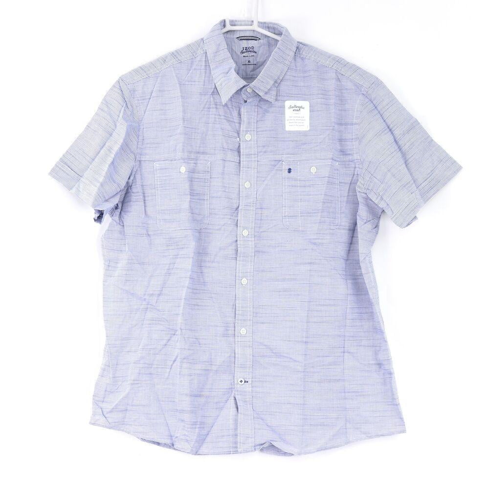 IZOD Mens Breeze Short Sleeve Button Down Plaid Shirt