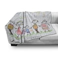 thumbnail image 2 of Childish Soft Flannel Fleece Throw Blanket, Family Portrait Painted by Children in Kindergarten Grandpa Dad Mom Cheerful, Cozy Plush for Indoor and Outdoor Use, 70" x 90", Multicolor, by Ambesonne, 2 of 5