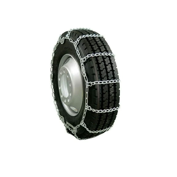 Cam Round Twisted Link Snow Tire Chains Compatible w/ 19.5" Rim Diameter & 8" Wide Car Pickup Low-duty Trucks SUV Tires, Strong Tire Traction Chain - Set of 2
