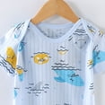 thumbnail image 4 of KPOPLK Baby Boys Bodysuit Pajamas Stripe Printed 0-18 Months Newborn Outfit Short Sleeve One-piece Pjs Clothing 0-12 Months Size 9-12 Months,Blue, 4 of 5