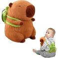thumbnail image 1 of Almohada de peluche de capibara TANGJMXG con bolsa de tortuga 9 pulgadas marrón suave, 1 of 5