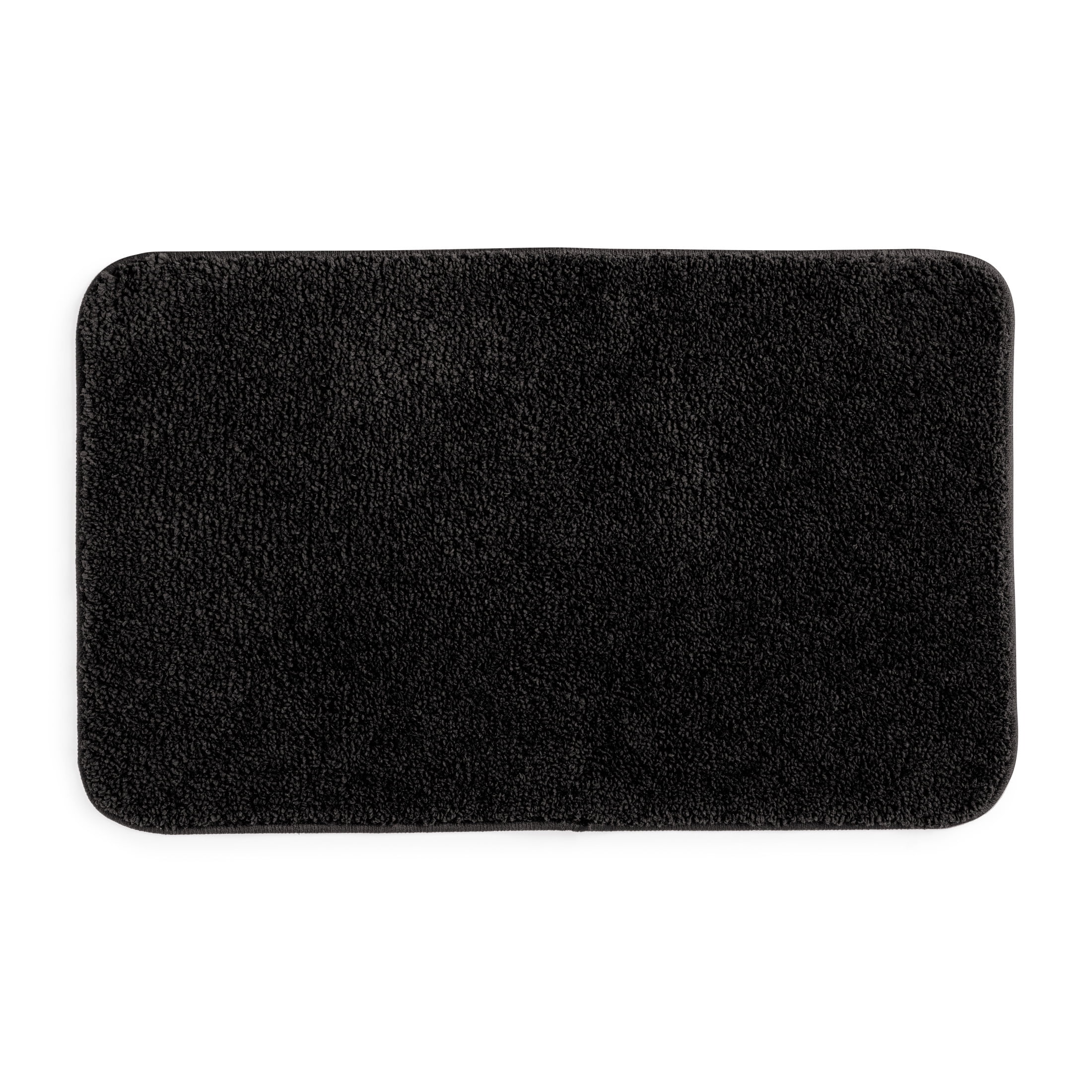 Mainstays Basic Black Polyester Skid Resistant 20" x 32" Bath Rug