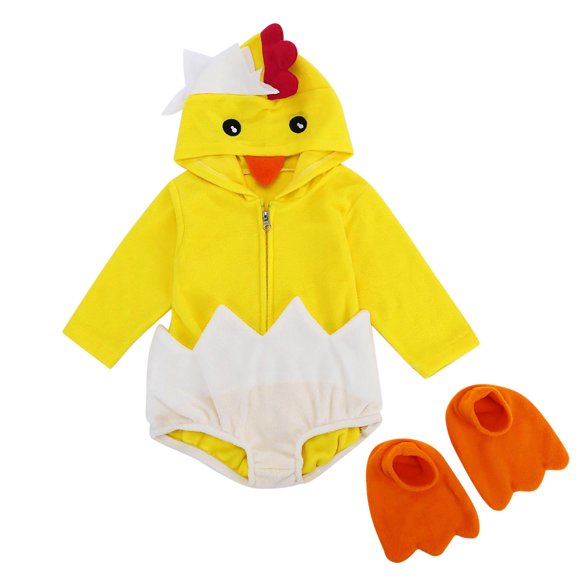 2025 Boys Romper&Jumpsuit Adorable Boy Summer Romper Hatching Chicken Short Sleeve Chick Hooded Romper Boy 12 Month Clothe