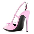 thumbnail image 3 of YDN Women Pointy Toe Cutout Slingback strap Buckle Pumps Bows Stiletto High Heels Studded Sandals Sexy Party Club Shoes Size 5.5 Pink, 3 of 4