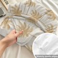 thumbnail image 4 of Queen Size Fitted Sheet Set - Brown Palm Trees 3 Piece Bedding Sets 16" Deep Pocket Fitted Sheet with 2 Pillowcases, Tropical Summer Seaside Rustic Brushed Microfiber Hotel Luxury Bed Sheets, 4 of 9