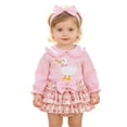 thumbnail image 6 of Gubotare Newborn Baby Girl Fall Clothes Silly Goose Long Sleeve Romper Overalls Tutu Skirts Set Infant Farm Goose Outfit (Pink, 0-3 Months), 6 of 7