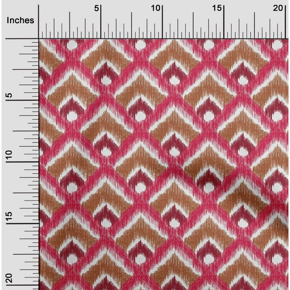 oneOone Viscose Jersey Fabric Argyle Style Ikat Fabric Prints By Yard 60 Inch Wide