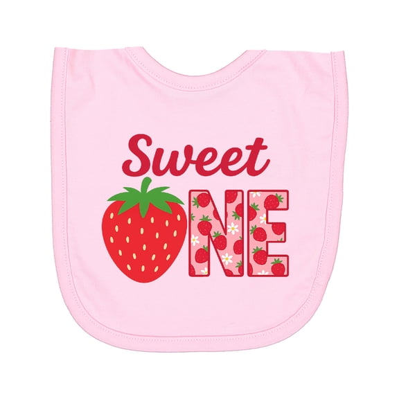Inktastic Sweet One Strawberry Birthday Newborn Bib