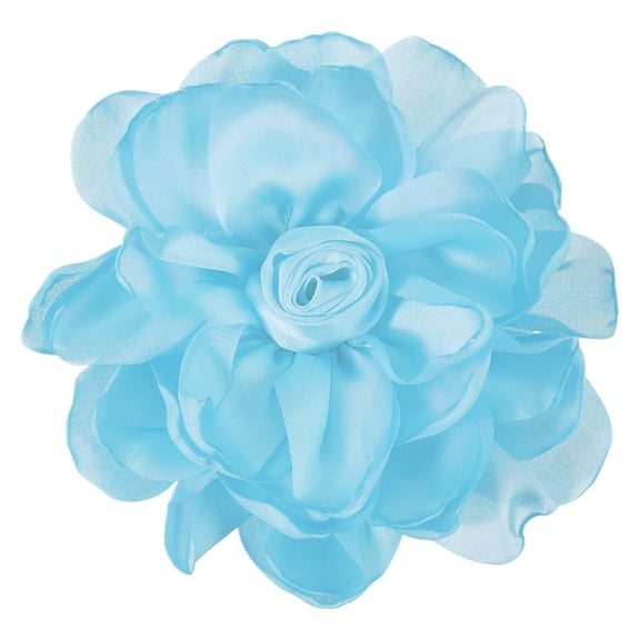 Flowers Hair Clips, Satin Rose Brooch Pin, Floral Brooch Hairpin for Women Wedding, Blue