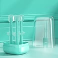 thumbnail image 1 of Set de cepillos de dientes para bebés de 0 a 3 años con cepillo de dentición en forma de U, limpiador de lenguas de doble cara y estuche de transporte para viajes, 1 of 6