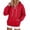 Red, variant on Women's Lace Up Hoodie, Long Sleeve Pullover Hooded Sweatshirt with Kangaroo Pocket for Casual Everyday Wear