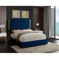 thumbnail image 2 of Meridian Furniture Becca Metal and Velvet Full Bed in Navy, 2 of 4
