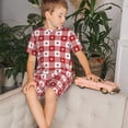 thumbnail image 4 of Balery Red Plaid Daisy Conjunto de Pijama Infantil de Manga Corta con Estampado – Ropa de Dormir de Algodón Suave-X-Large, 4 of 6