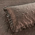 thumbnail image 5 of Home Soft Things 4 Piece Ruffle Matte Satin Bedspread Set - Chocolate - Queen (60" x 80" + 24"), 5 of 7