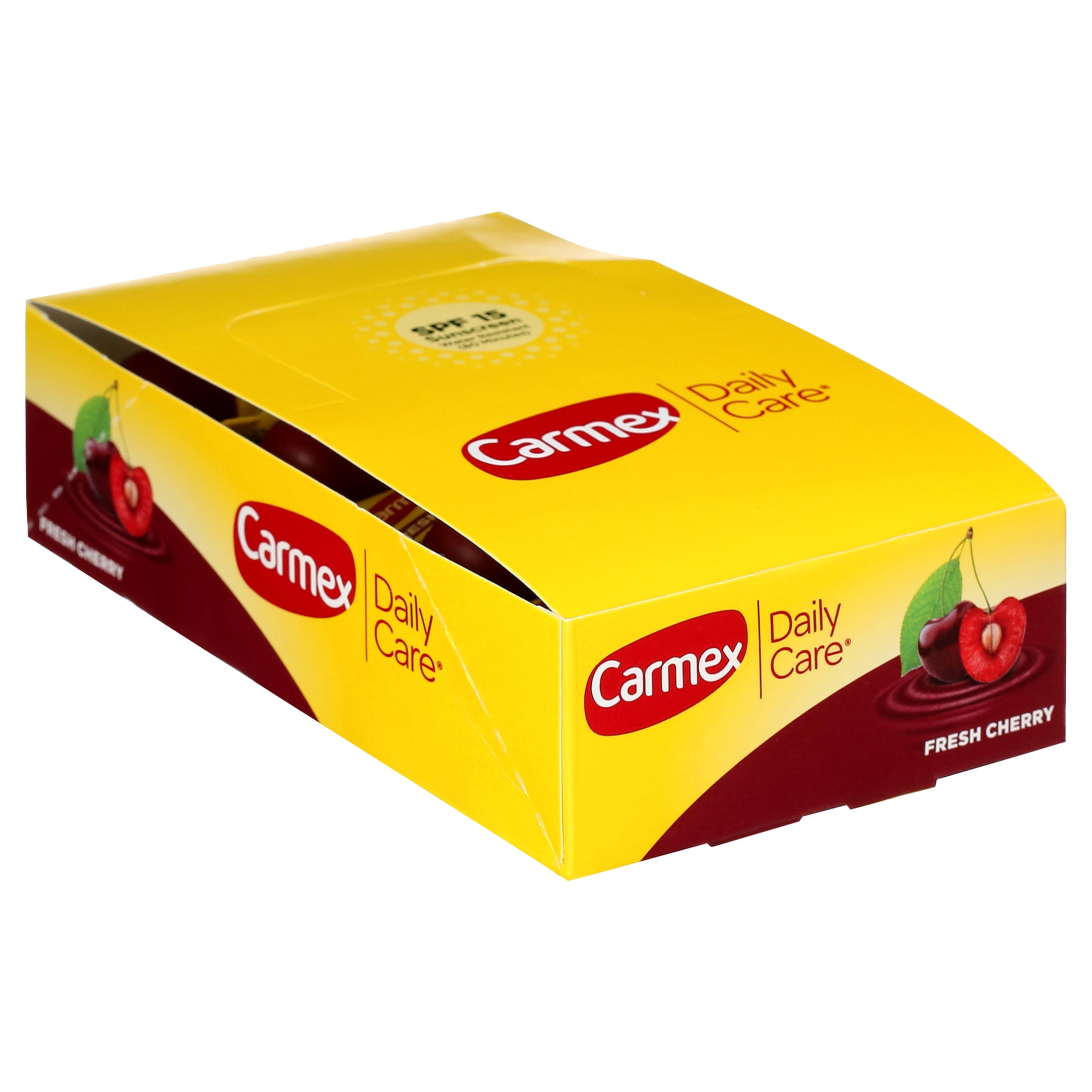 Carmex Daily Care Fresh Cherry Lip Balm Tube, 0.35 oz each, 12 Count