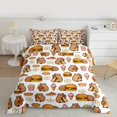 thumbnail image 2 of Homewish White Cartoon Capibara Queen Comforter Set, Fast Food Hamburger Bedding Sets, Teens Kids Boys Girls Reversible Bedding Comforter Set, Super Cozy Room Decor, 3 Pieces, 2 of 8