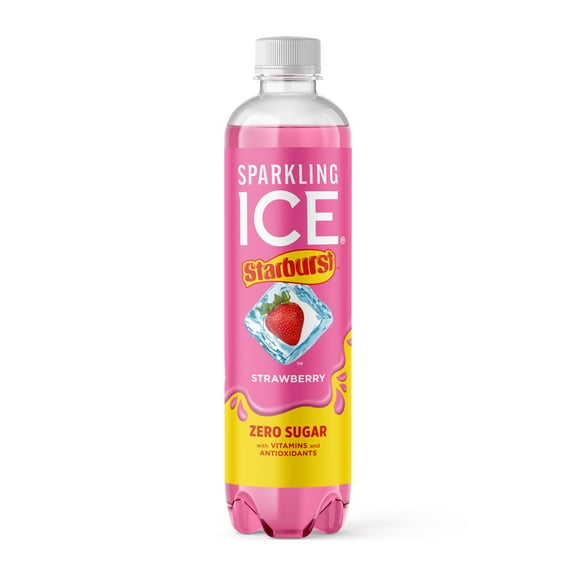 Sparkling Ice Starburst Strawberry Flavored Sparkling Water 17 fl oz Plastic Bottle