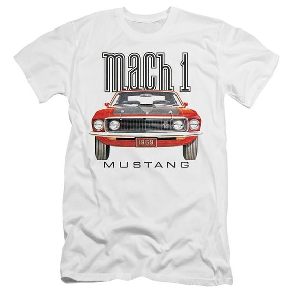 Ford Mustang 69 Mach 1 S/S Adult 30/1 T-Shirt White