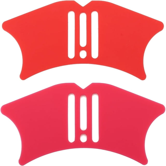 HLONK 2pcs 4 in 1 Silicone Nose Shadow Template Professional Nose Shaping Tool Makeup Kit for Lip Corner Eyelash Beginners 2pcs with Applicator Guide Tool (Rose Red+Red)