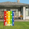 thumbnail image 3 of AMHNF Rainbow Love Linen Garden Flag 12x18 inch, LGBTQ Pride Month Yard Flag for Spring Summer Home Outdoor Garden Decoration, 3 of 5
