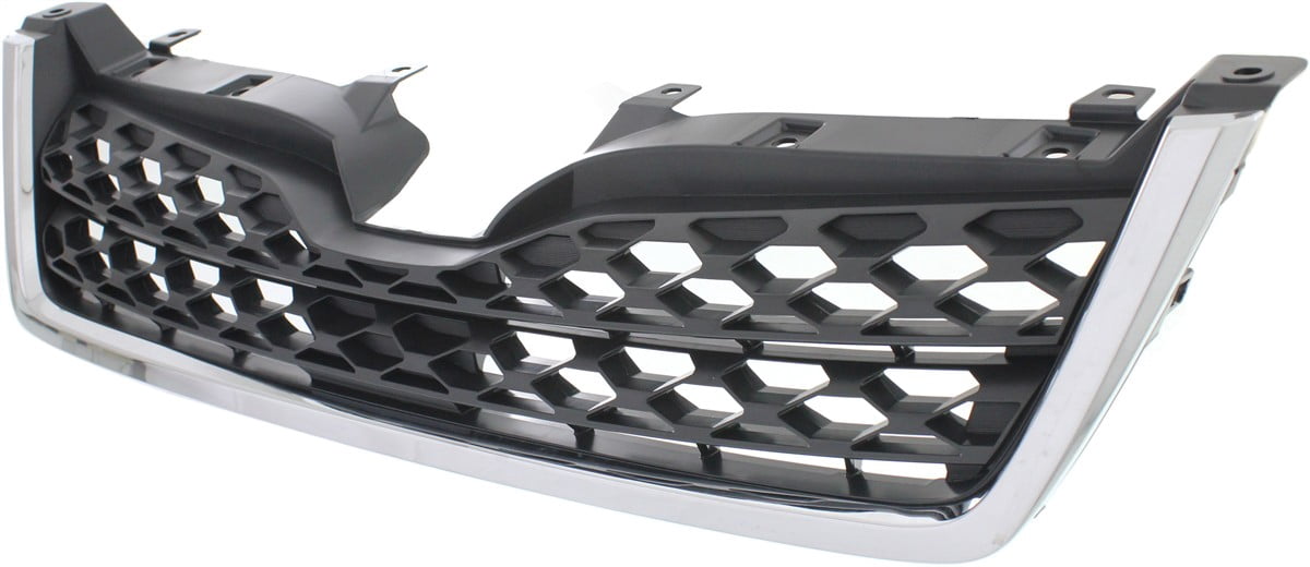 Grille Assembly Compatible With 2014-2016 Subaru Forester Textured Dark Gray Shell and Insert