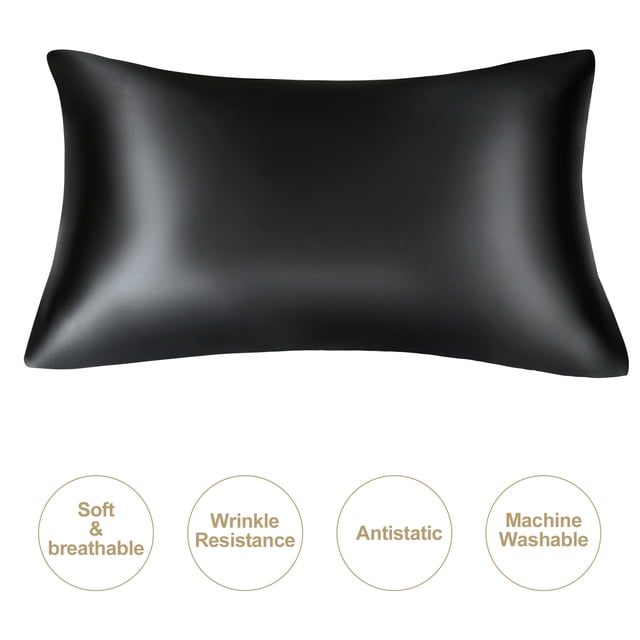 JuwenSilk-funda de almohada de seda natural, funda de almohada de seda de morera, estándar, queen k