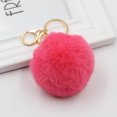 thumbnail image 3 of 8cm Colorful Artificial Fur Pom Poms Ball Keychain Car Key Chain Ring Pendant For Women Bag Charm, 3 of 3