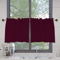 thumbnail image 5 of Goory 1 Piece Slot Top Half Window Curtain Short Bathroom Curtain Cafe Tier Kitchen Scarf Door Window Drape 24#Bean Paste Red W:42"xL:30", 5 of 8
