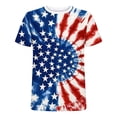 thumbnail image 4 of UVEASISHA 4th of July Shirts for Men Patriotic American Flag Printed Short Sleeve Summer T Shirt Novelty Graphic Holiday Party Tee Tops Dark Blue M, 4 of 5