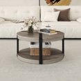 thumbnail image 6 of Gymax 34.5'' Rubber Wood Center Table w/Spacious Tabletop & Storage Shelf Modern, 6 of 10