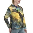 thumbnail image 6 of Sikiie Sunshine Jungle Dinosaur Women's Casual Hoodies Long Sleeve Lightweight Pullover Tops Loose Sweatshirt-X-Large, 6 of 7