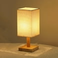 thumbnail image 2 of Almencla Bedside Table Lamp Decorative with Flaxen Shade Small NightStand Lamp for Yellow, 2 of 8