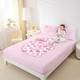 thumbnail image 4 of Erosebridal Bow Letter G Queen Sheet Sets for Girls, Pink Initial Ribbon Bed Set, 4pcs, 4 of 6