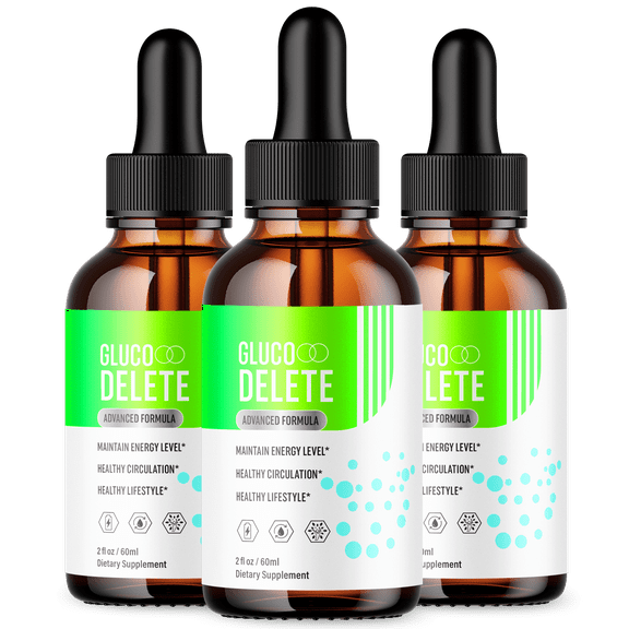 Gluco Delete Drops Advanced Formula Vitamin Supplement All Natural Ingredients 90 Servings