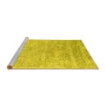 thumbnail image 2 of Ahgly Company Machine Washable Indoor Round Abstract Yellow Contemporary Area Rugs, 7' Round, 2 of 4